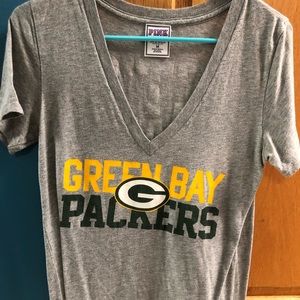 PINK Green Bay Packers v neck